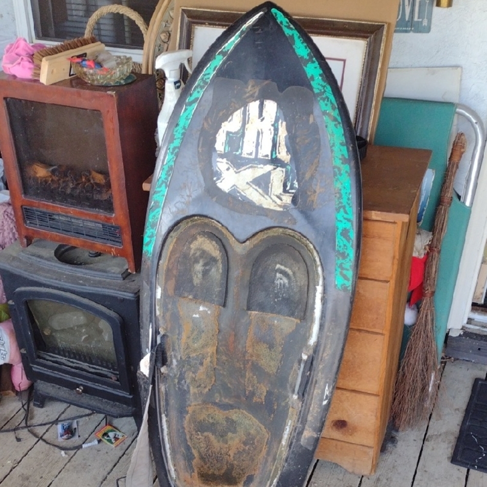 Black and Green Surfboard